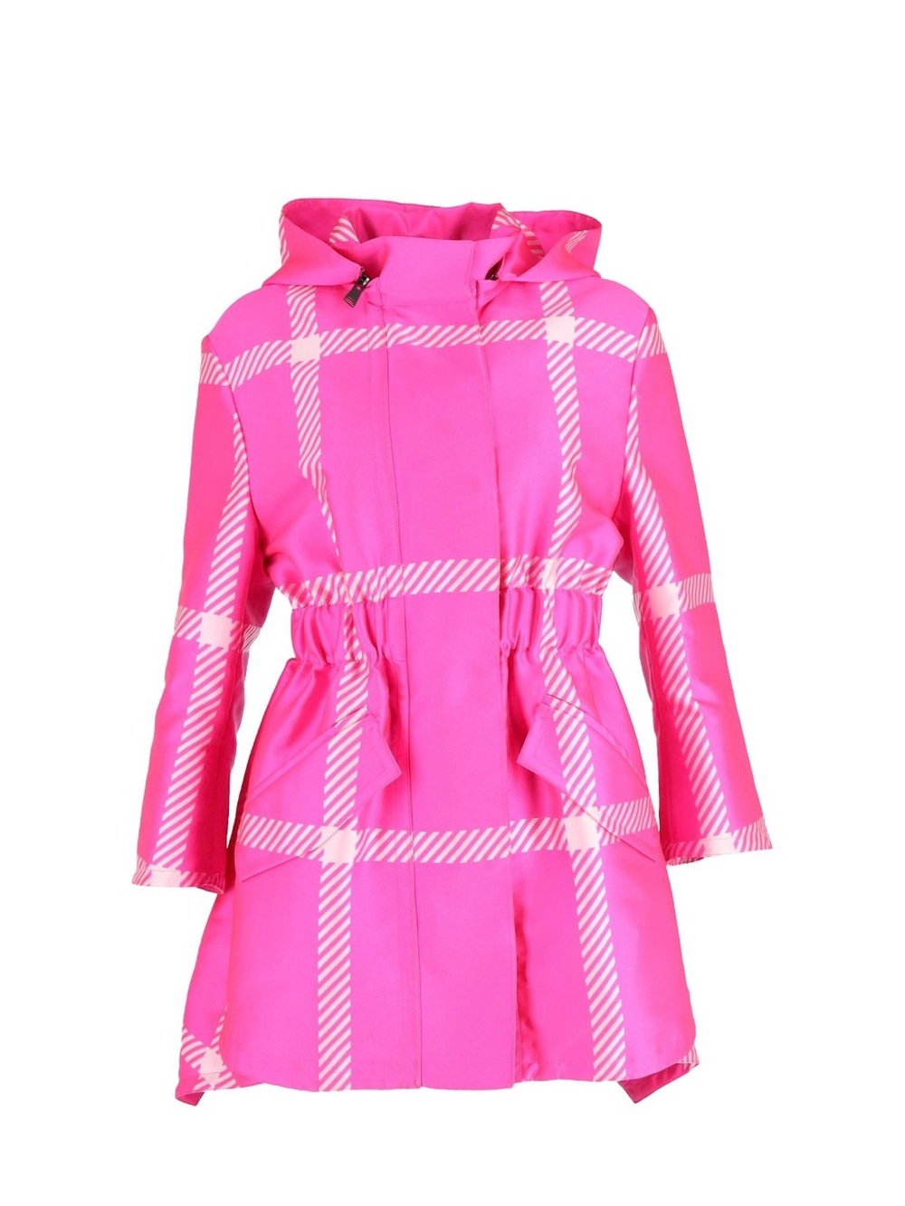 Fendi Pop Tartan Hot Pink Plaid Hooded RainCoat